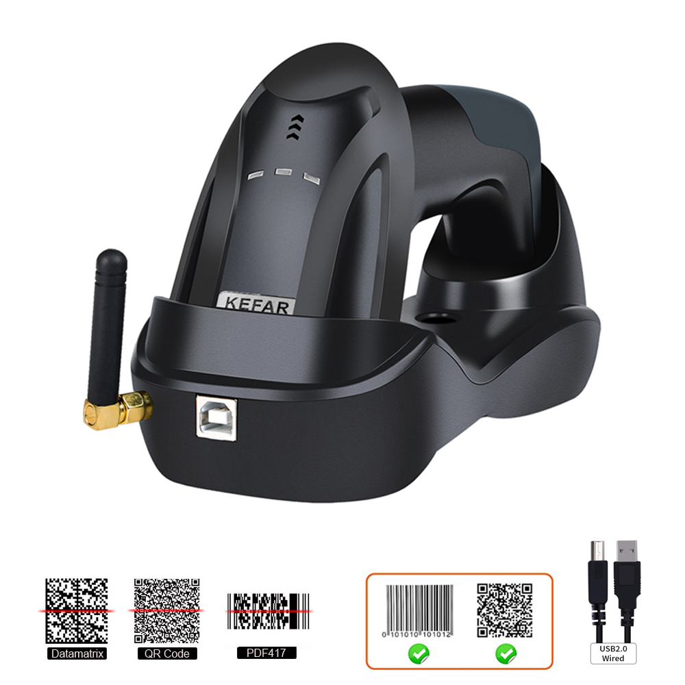 L8BL Bluetooth 2D czytnik kodów kreskowych i S8 QR PDF417 2.4G bezprzewodowy przewodowy ręczny skaner kodów kreskowych obsługa USB telefon komórkowy iPad