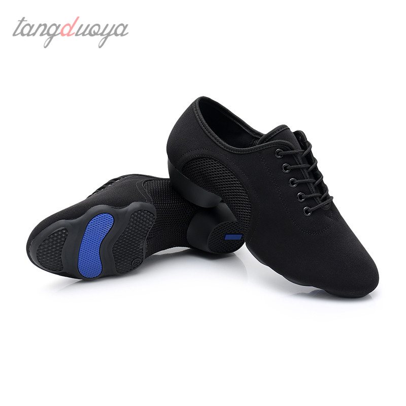 Schwarz Professionelle Salsa Tanzschuhe Männer Frauen Standard Ballsaal Tango Latein Lehrer Tanzschuhe Leinwand Jazz Turnschuhe
