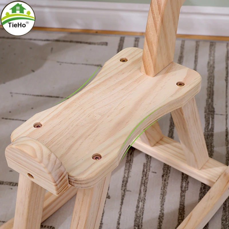 TieHo Gỗ Ngựa Ghế Bập Bênh Trẻ Em Phân Trẻ Em Phân Cho 1-7 Tuổi Trẻ Em Đồ Nội Thất