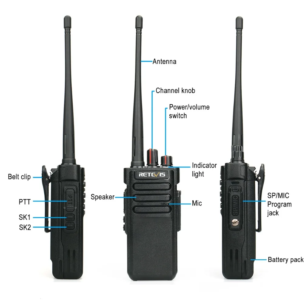 Retevis RT29 10W Walkie Talkie Long Range 3-5Km Powerful IP67 Waterproof VHF or UHF 1pc or 2pcs Durable Two Way Radio Station