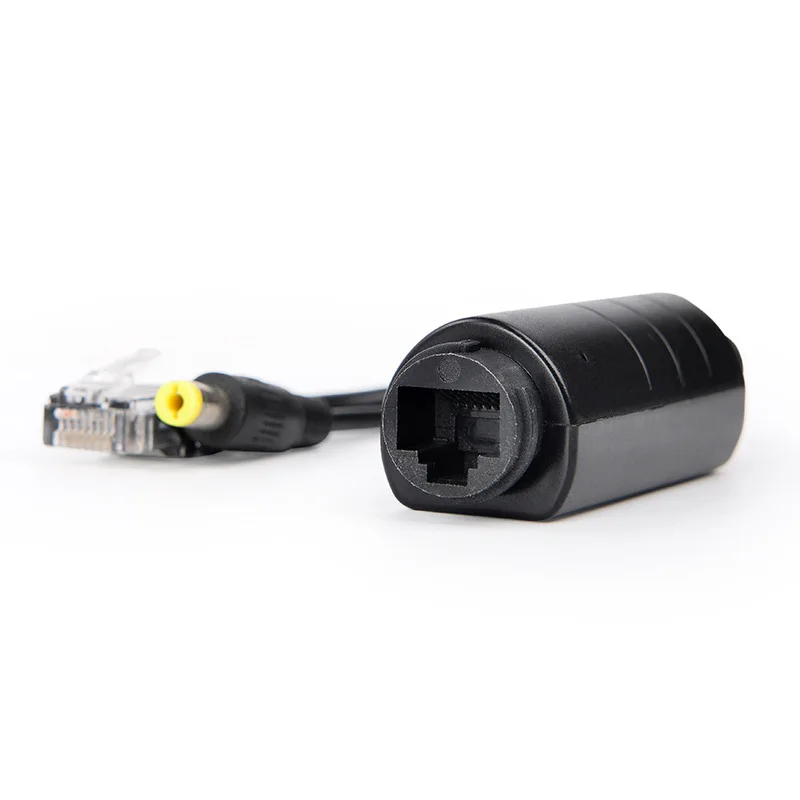 HKBTM 48 V auf 12 V POE-Splitter, wasserdicht, mit Video- und Netzteilkabel, Versorgungsmodul, Injektor für IP-Kamera-Extender