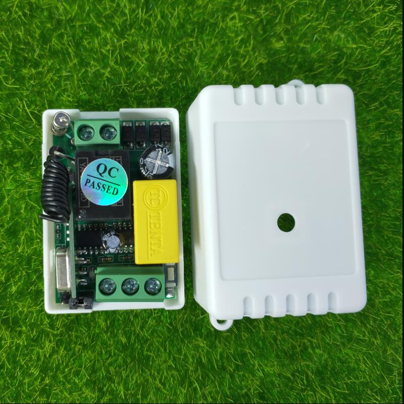 Lampu saklar kendali jarak jauh nirkabel, lampu penerangan daya hidup dan mati pemancar penerima 433mhz AC 220 v 1 ch RF