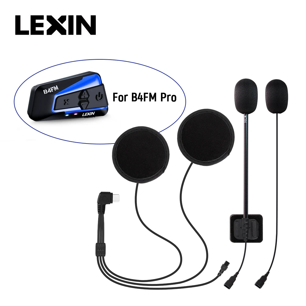 Lexin brand Moto intercom headset and metal clip accessories for lx-b4fm Pro Bluetooth helmet intercom headset plug