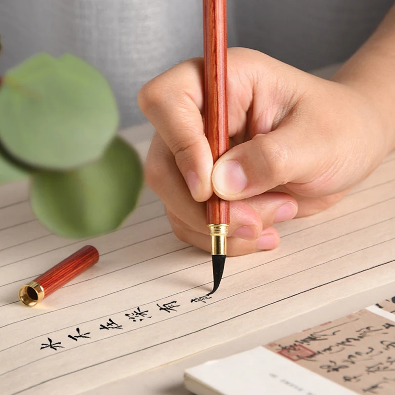 1 Chiếc Viết Chữ Thư Pháp Bàn Chải Eebony Gỗ Đàn Hương Móc Dây Chuyền Bút Thư Pháp Sơ Khai Nghệ Thuật Vẽ Tranh Chuyên Nghiệp Bàn Chải
