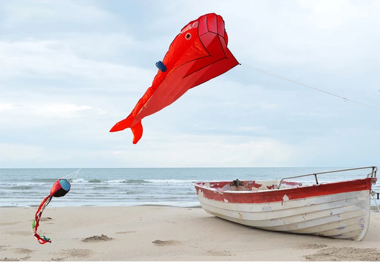 Envío Gratis, gran cometa de delfines volando, pipas suaves, línea de nailon ripstop, juguetes para exteriores, fábrica de cometas de pulpo, pipas inflables alienígenas