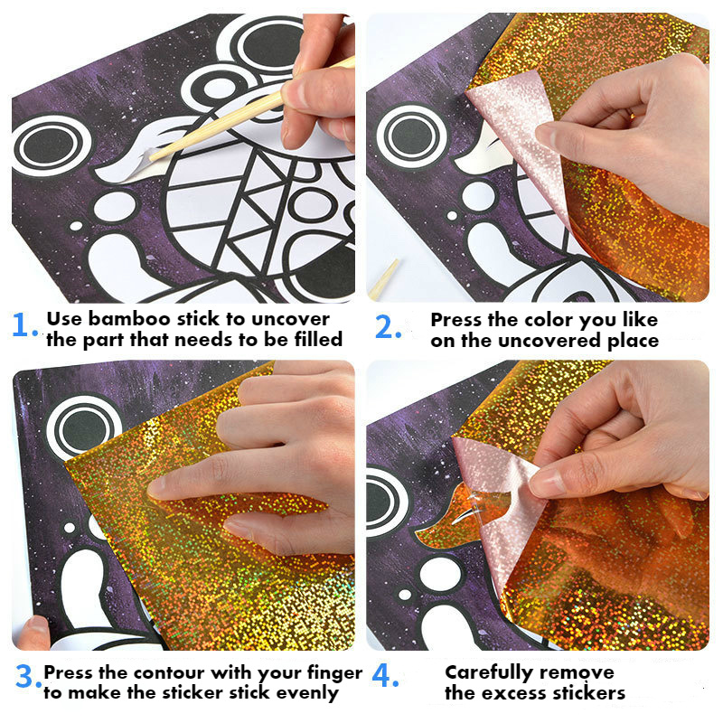 DIY Magic Transfer ภาพวาดหัตถกรรมเด็กศิลปะและหัตถกรรมของเล่นเพื่อการศึกษาเด็กการ์ตูนสร้างสรรค์การเรียนรู้ของเล่น