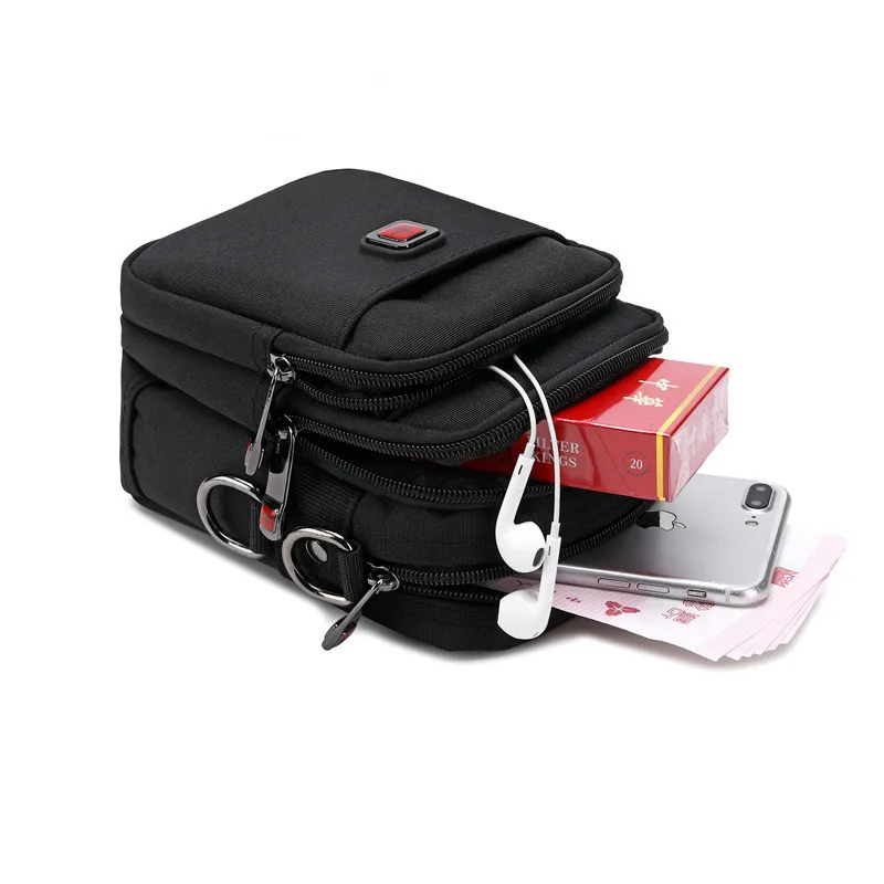 JANGEAR ชายไหล่กระเป๋า Casual Messenger กระเป๋ากันน้ำกระเป๋าถือซิป Crossbody สามารถสวมใส่เข็มขัด Multi-Purpose Mini กระเป๋าเข็มขัด