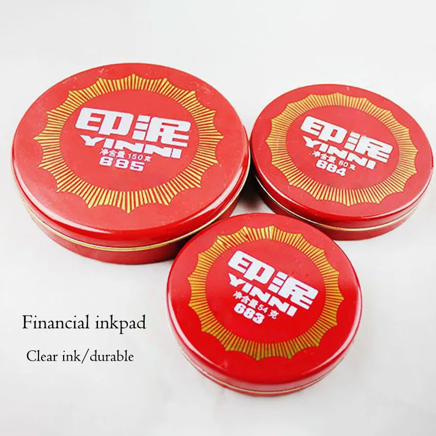 1Pc Red Vòng Inkpad Văn Phòng Di Động Kế Toán Tin Hộp Mực Pad, DIY Scrapbooking Thư Pháp Inkpad Tem Niêm Phong Trang Trí