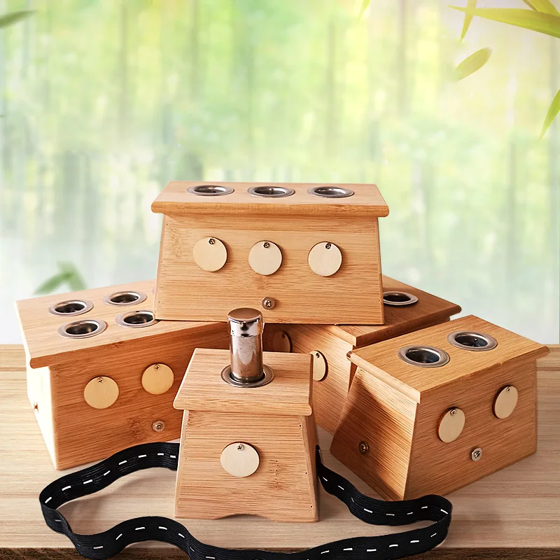 Caja de moxibustión, quemador de bambú natural, terapia de masaje de Acupuntura cálida, palo de Moxa, masajeador de acupuntura corporal, cuidado de la salud, alivia el dolor
