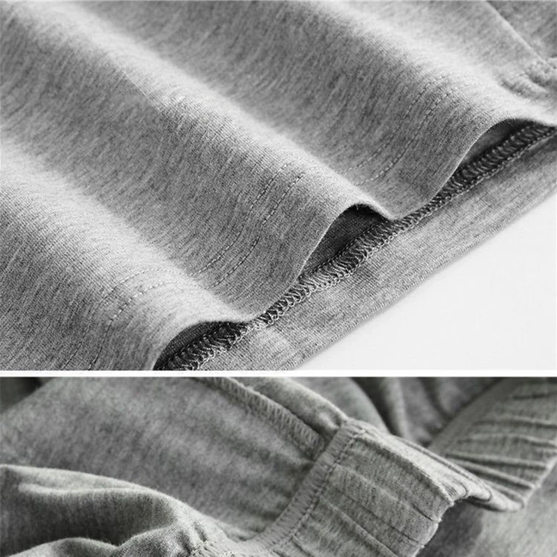 Pantalones cortos de pijama para el hogar para hombre, ropa de dormir Sexy, parte inferior elástica para dormir, Boxers transpirables cómodos de algodón, calzoncillos sólidos informales para hombre