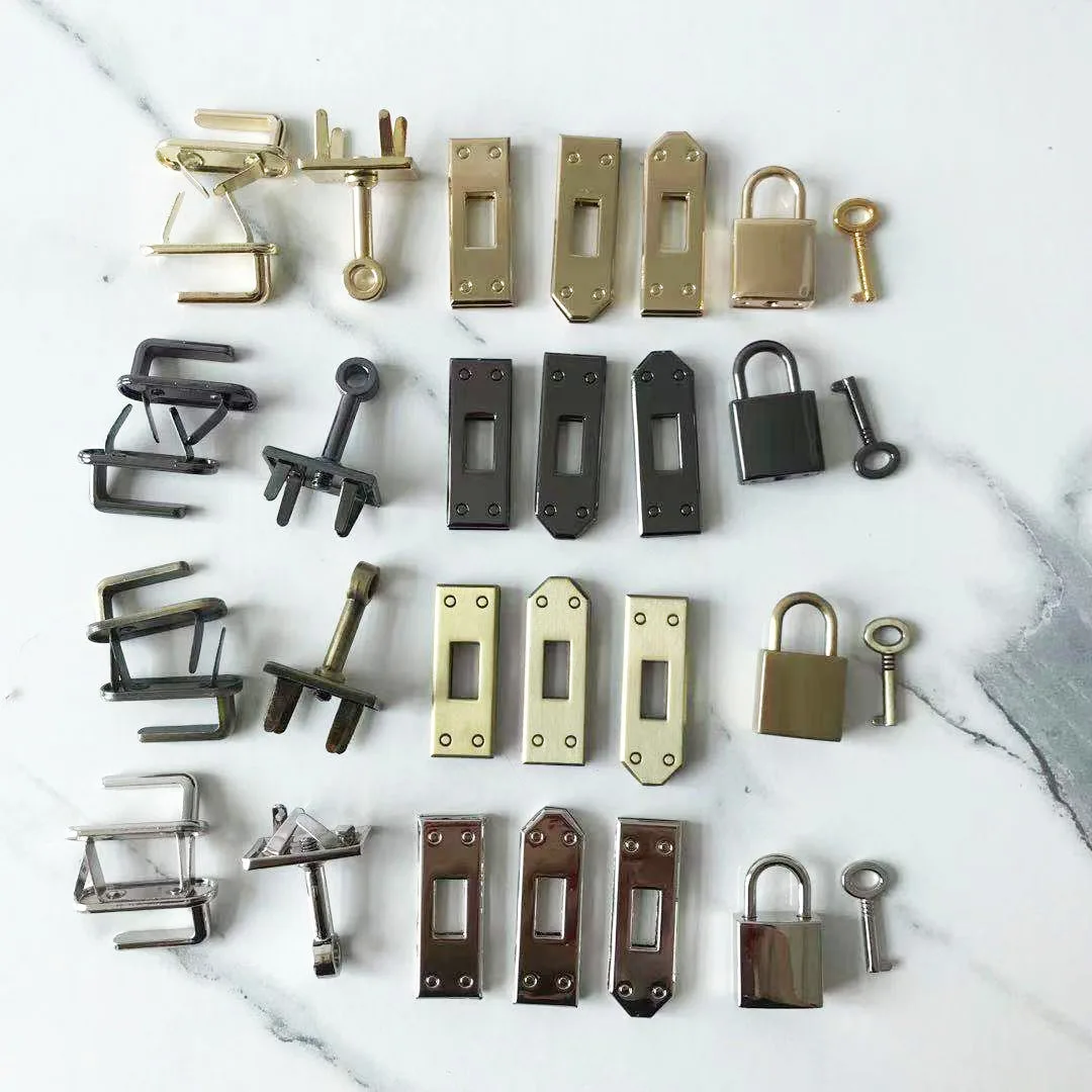 1 Bộ (7 Chiếc) 45Mm 4 Màu Kim Loại Túi Khóa Phần Cứng Phụ Kiện Túi Xách Tay Nữ Nữ Xoay Khóa Móc Khóa Tự Làm Một Phần Da Thủ Công