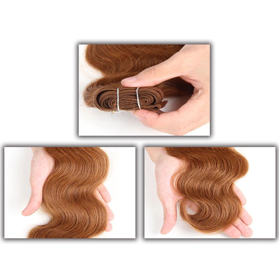 Kiểu Dáng Đẹp Tóc Bó Brasil Sóng Thân 113G Remy Tóc Trước Màu P4/27 P1B/ 30 P4/30 Nâu Phần Mở Rộng 1 Cái