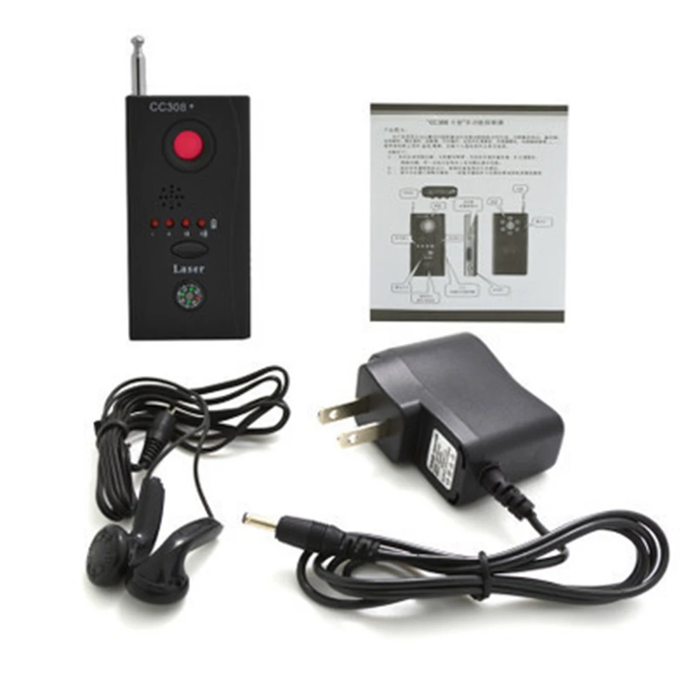 Full-Range Wireless Camera Lens Signal Detector CC308+Radio Wave Signal Detect Camera WiFi RF GSM Device Finder Protect Security
