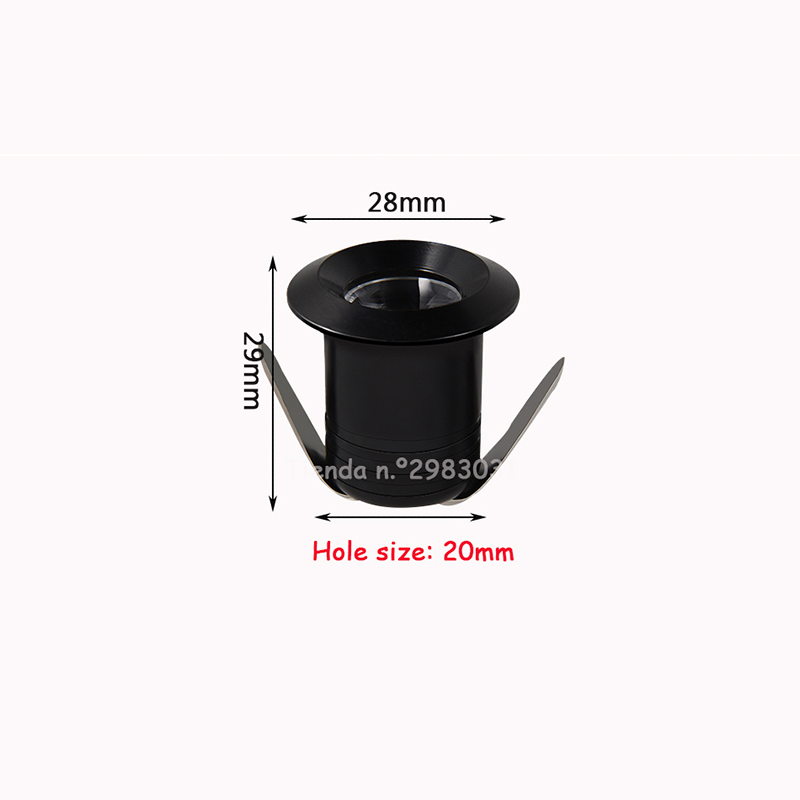 Silbrig/Schwarz/Weiß/Gold Mini LED Downlights 1W 3W 20mm 85V-265V Schmuck Display Decke Einbau Schrank Spot Lampe DC12 24V