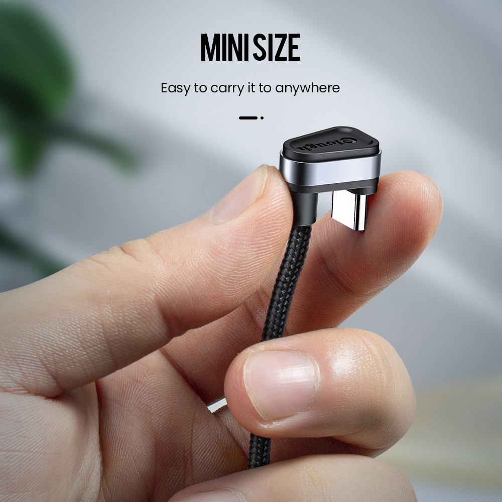 Cable USB tipo C Elough para Samsung Xiaomi mi Redmi Cable USB C 2.4A Cable de datos de carga rápida de teléfono tipo C Cable USB C de 180 grados