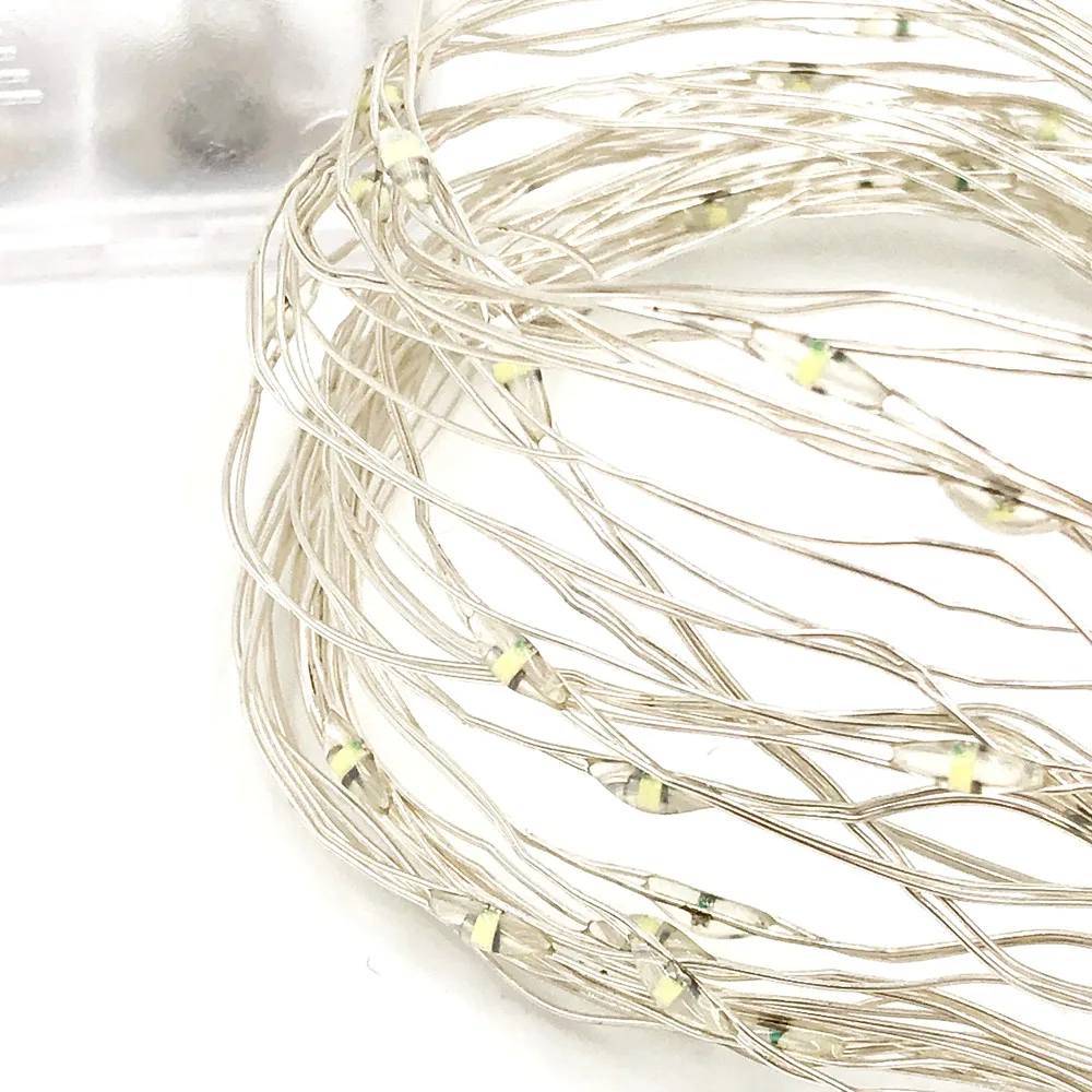 12 Chiếc 2M Dây Đồng LED Dây Đèn Pin Ngày Lễ Chiếu Sáng Tiên Garland Cho Cây Giáng Sinh Tiệc Cưới trang Trí