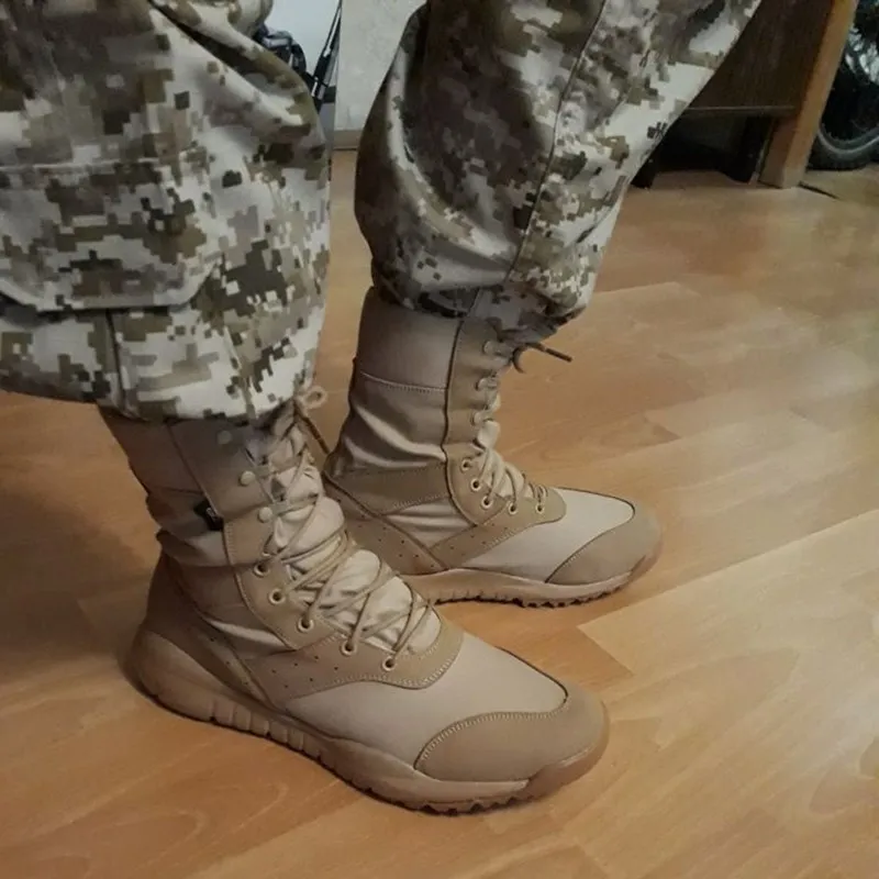 ฤดูร้อน COMBAT BOOT ผู้ชายผู้หญิงปีนเขาการฝึกอบรมน้ําหนักเบากันน้ํายุทธวิธีรองเท้าเดินป่ากลางแจ้ง Breathable ตาข่าย Army รองเท้า