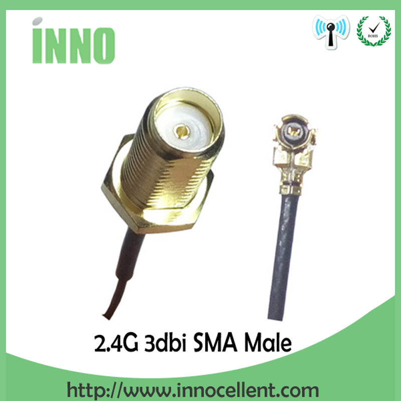 2,4 GHz Antenne Mini-Antenne PBX SMA-Stecker 3dbi für Zigbee 2,4 GHz für WLAN-Antenne RP-SMA Pigtail-Verlängerungskabel