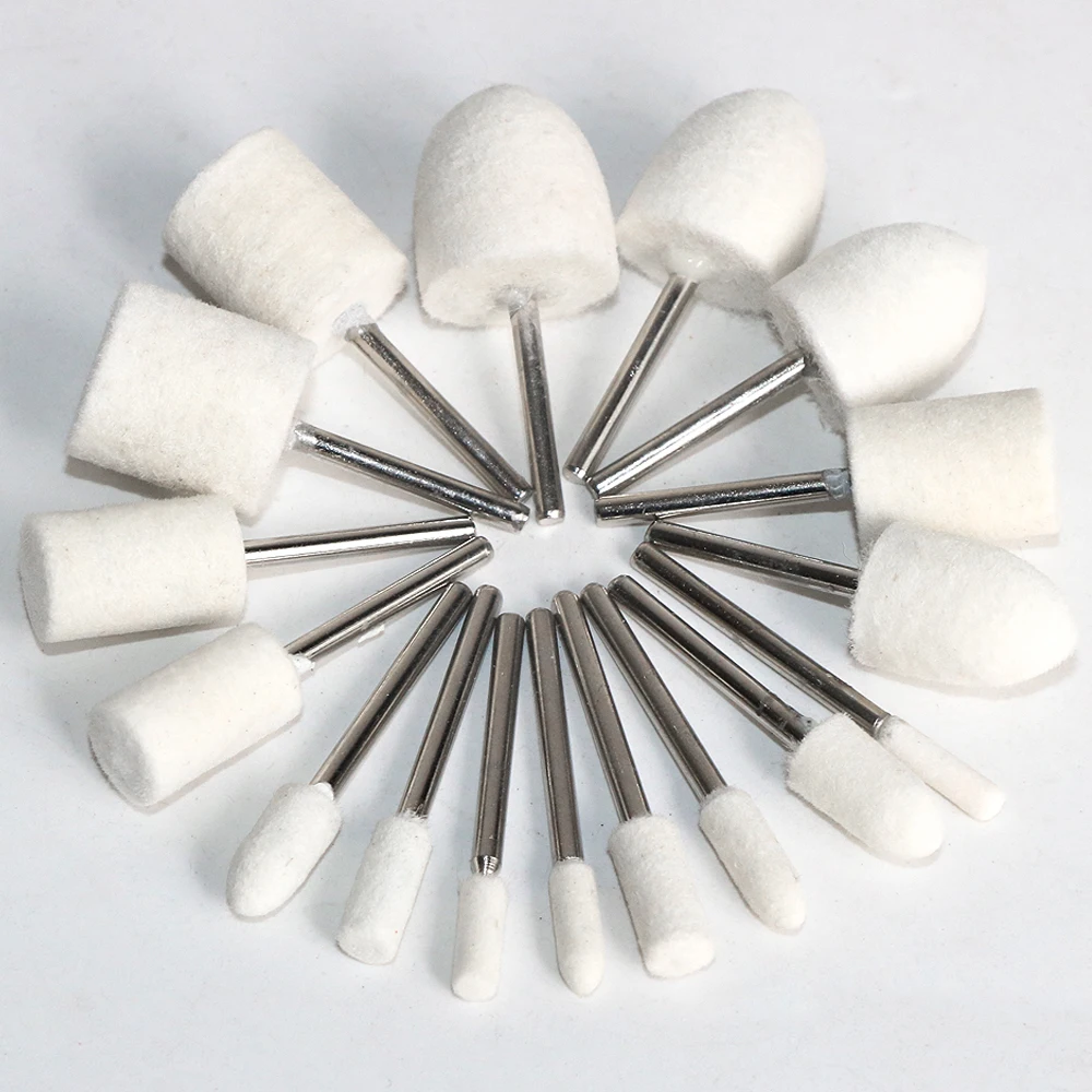 10 ชิ้นผ้าขนสัตว์ Felt ติดตั้งขัด Buffing ล้อ OD 3-20 มิลลิเมตรหัวสําหรับ Dremel เจาะเครื่องมือโรตารี่ 3 มิลลิเมตร Shank
