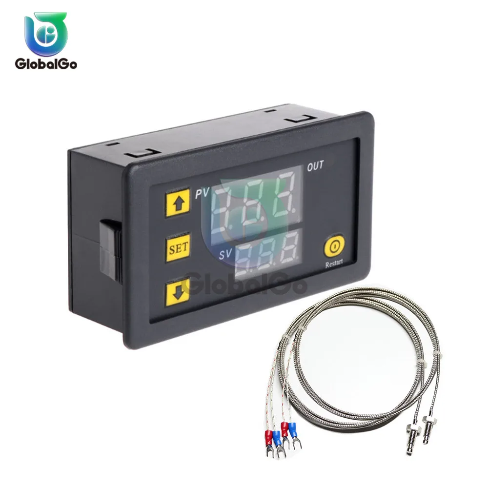 Thông Minh Bình Giữ Nhiệt Điều Khiển Nhiệt Độ 1 Cách 10A Tiếp-60 ~ 500 Độ K Loại M6 Cặp Nhiệt Điện Cảm Biến DC 5V 12V 24V AC 220V