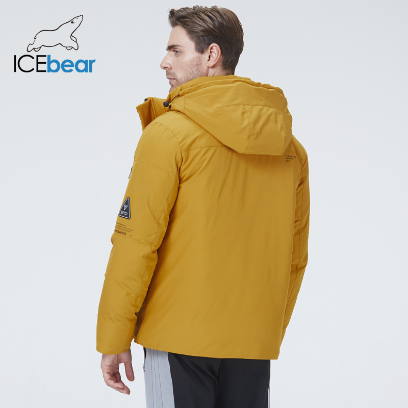 Icebear 2023 multi-bolso jaqueta com capuz inverno roupas essenciais à prova de vento e quente casaco masculino moda parka mwd21926i