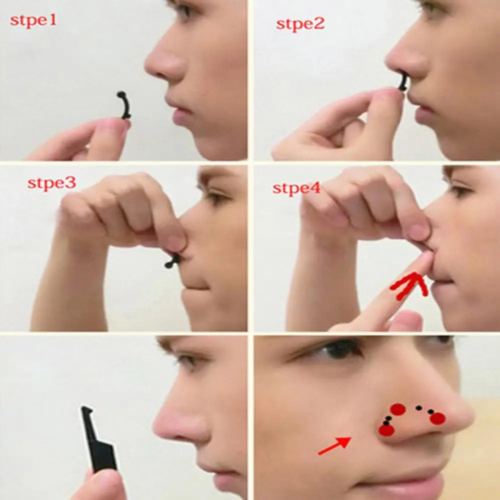 6 Cái/bộ Kẹp Mũi Corrector Dụng Cụ Massage Mũi Lên Nâng Định Hình Kẹp Bấm Uốn Cầu Duỗi Nữ Cô Gái Mũi Massa