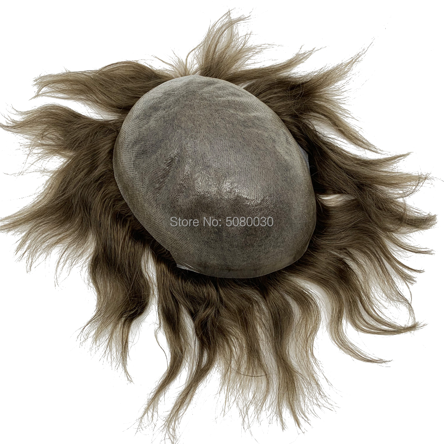 Tupé de hombre con línea de cabello natural con nudo invisible, peluquín frontal de cabello humano 100% Euro-Touch