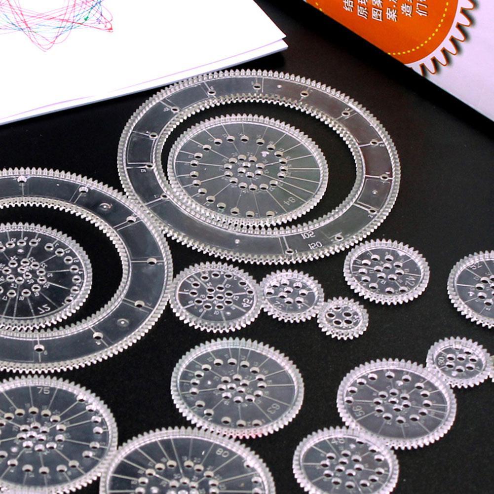 22Pcs Drawing Ruler Toys Set Learning Educational Toys for Children Interlocking Gears Wheels Drawing Accessories