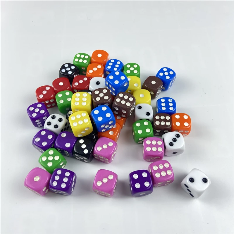10 ピース/ロット 16 ミリメートル飲酒サイコロアクリル白ラウンドコーナー六面体サイコロパーティーゲーム RPG サイコロクラブ/パーティー/ファミリーゲーム