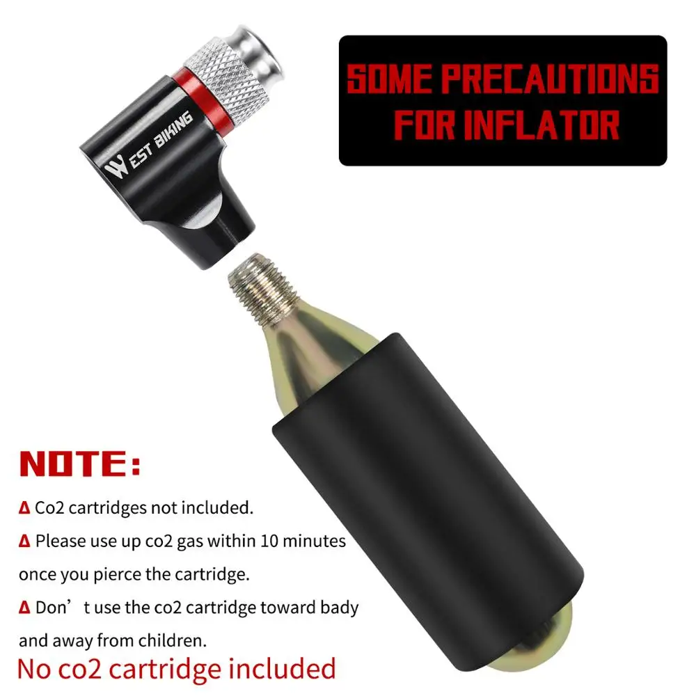 Tây Đạp Xe Di Động Xe Đạp Bơm Không Khí CO2 Bơm Hơi Cách Nhiệt Tay Phụ Kiện Xe Đạp Valve Schrader & Presta Mini Bơm Xe Đạp