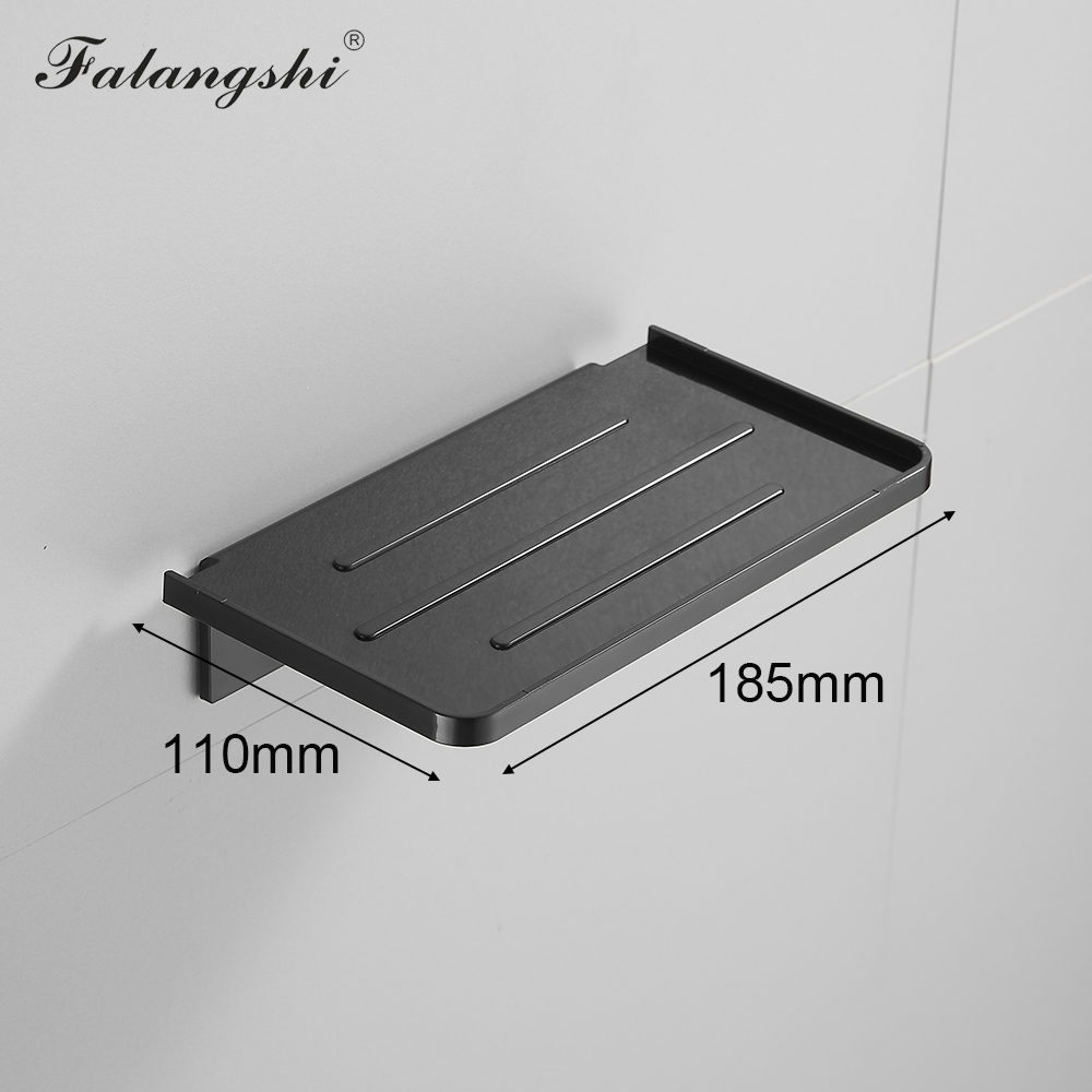 ABS ห้องน้ําชั้นวางของสีดําชั้นวางผู้ถือตะกร้าอาบน้ําโทรศัพท์ห้องน้ําองค์กร WB8011