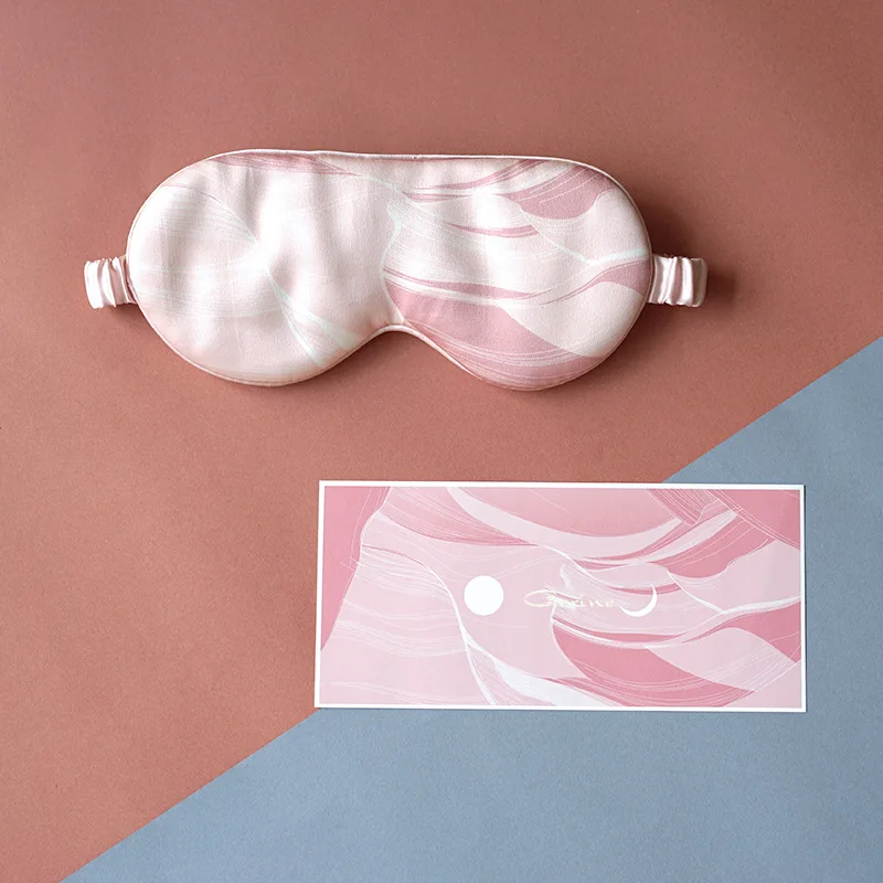 100% Dâu Tằm Tơ Nhiều Màu Ngủ Eyeshade In Hình Ban Đầu Thiết Kế Thật Lụa Mặt Nạ Mắt 19 Momme Đệm Mắt Bịt Mắt Bao