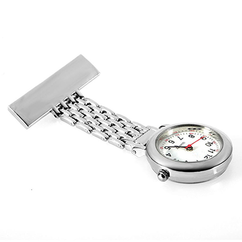 Moda de aço inoxidável árabe numeral quartzo fob relógio broche médico pendurado relógio enfermeira de quartzo bolsos relógios