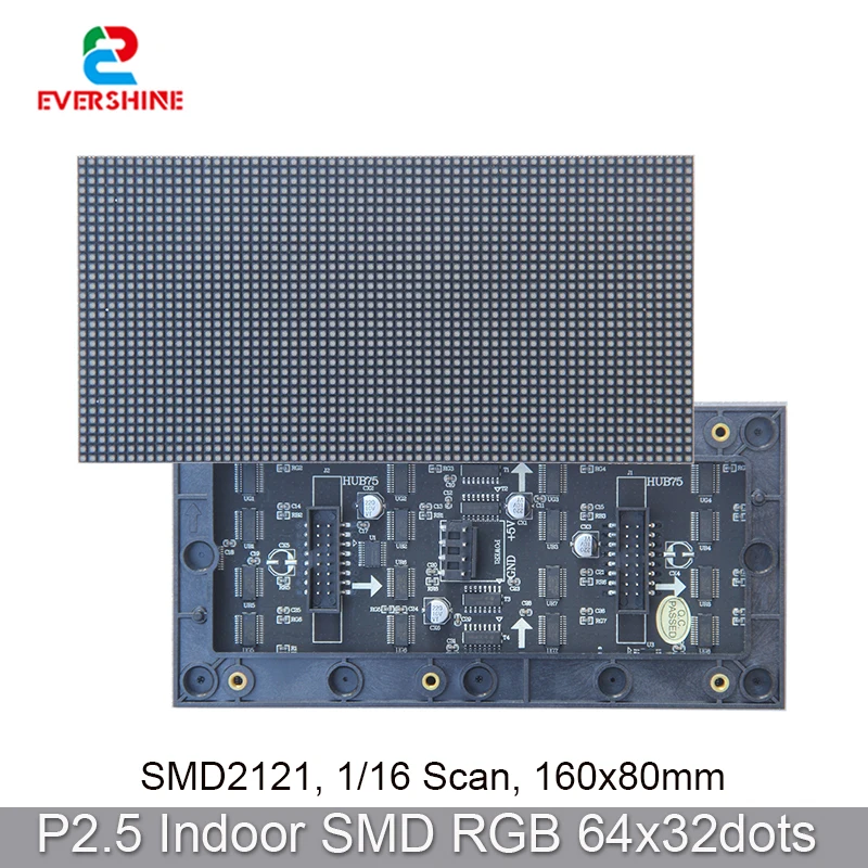 P2.5 Indoor 64*32dots RGB Vollfarb-LED-Punktmatrix-Panel für 128*32 Pin2dmd Flipper VPin-Displays