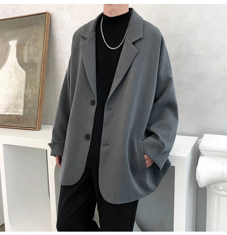 Blazers de estilo británico para hombre, chaquetas de traje holgadas de ocio a la moda, ropa de calle Retro diaria Ins, tops de traje coreanos simples que combinan con todo