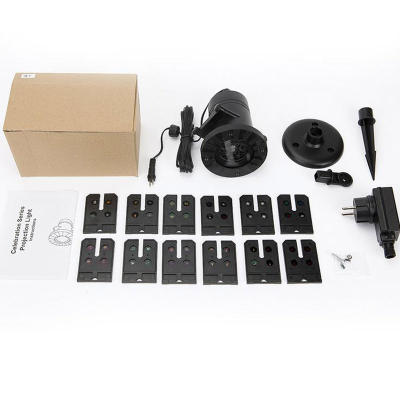 クリスマスレーザースノーフレークプロジェクター,12モチーフ,ハロウィーンの屋外照明,ディスコ,家庭,庭,室内装飾用