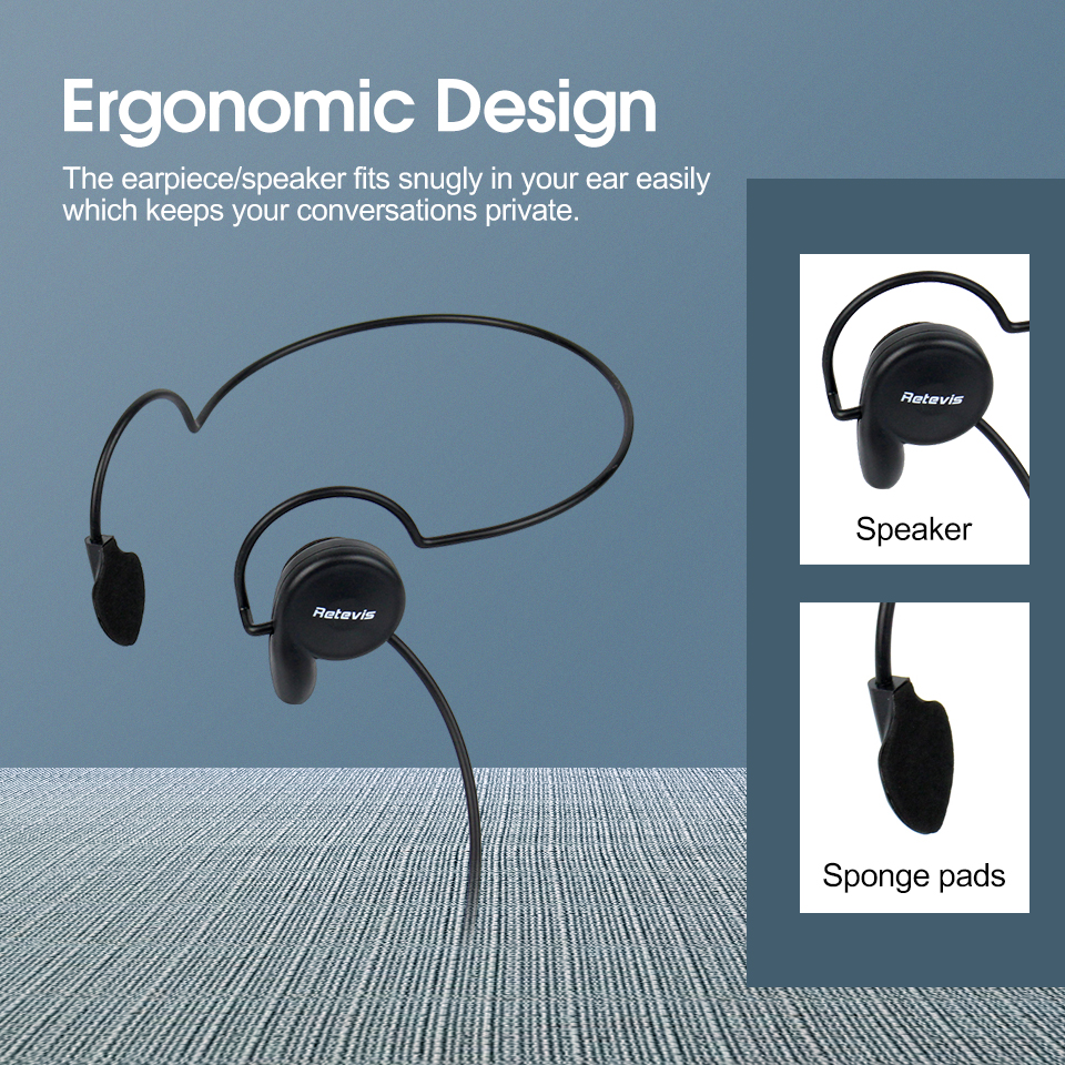 Retevis 2Pin Walkie Talkie наушник мягкий Микрофон за головой гарнитура палец PTT для BAOFENG UV-5R H777 для Quansheng UV K5 K6