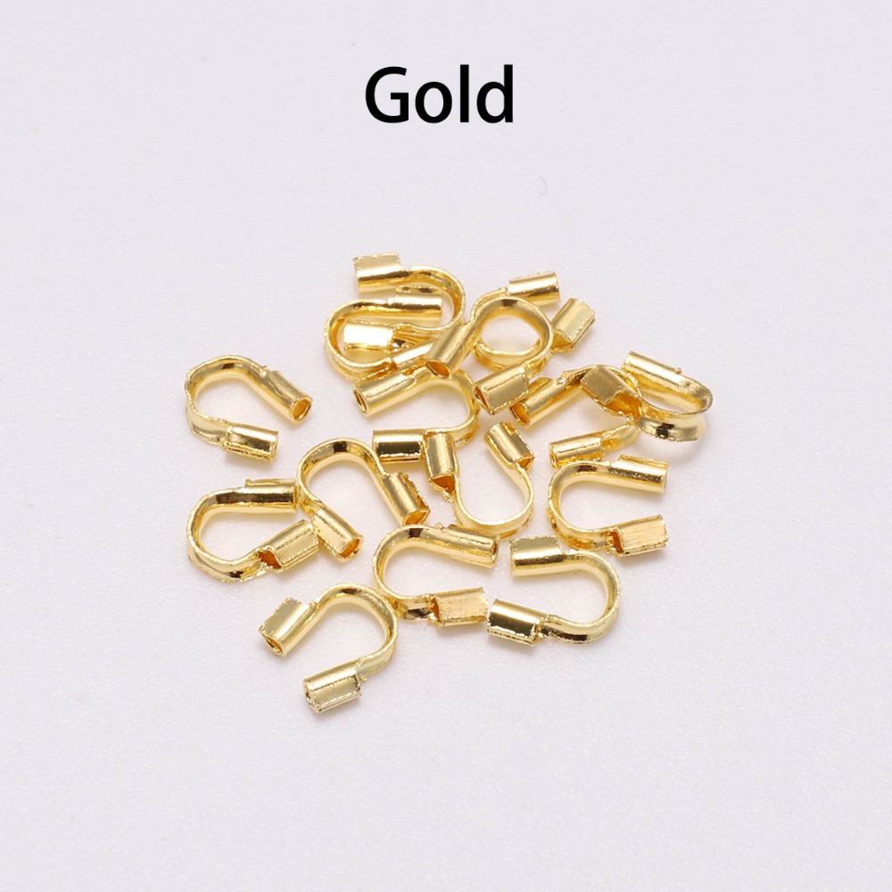 30–100 Stück 4,5 x 4 mm Drahtschutz, Drahtschutz, Wächter-Schutz, Schlaufen, U-Form, Zubehör, Verschlüsse, Verbinder für die Schmuckherstellung