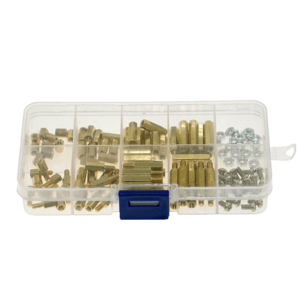 Separador de columna hexagonal de latón macho y hembra M3, tuerca de tornillo para placa PCB, 120 unidades