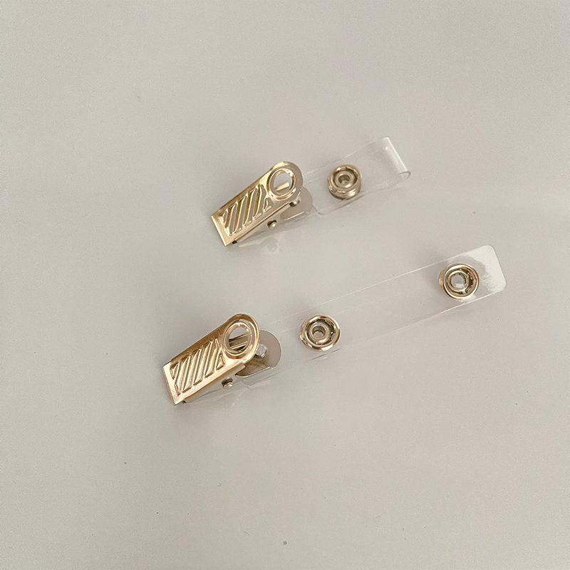 10 Uds. Clip de Metal para insignia, correa de vinilo, cordón, abrazaderas con orificio de cocodrilo, accesorios colgantes para tarjetero de identificación