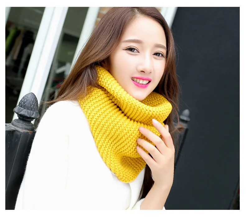Lenço de inverno feminino infinito cachecol de malha círculo pescoço cachecol feminino super chunky loop snood unsex sólido crochê