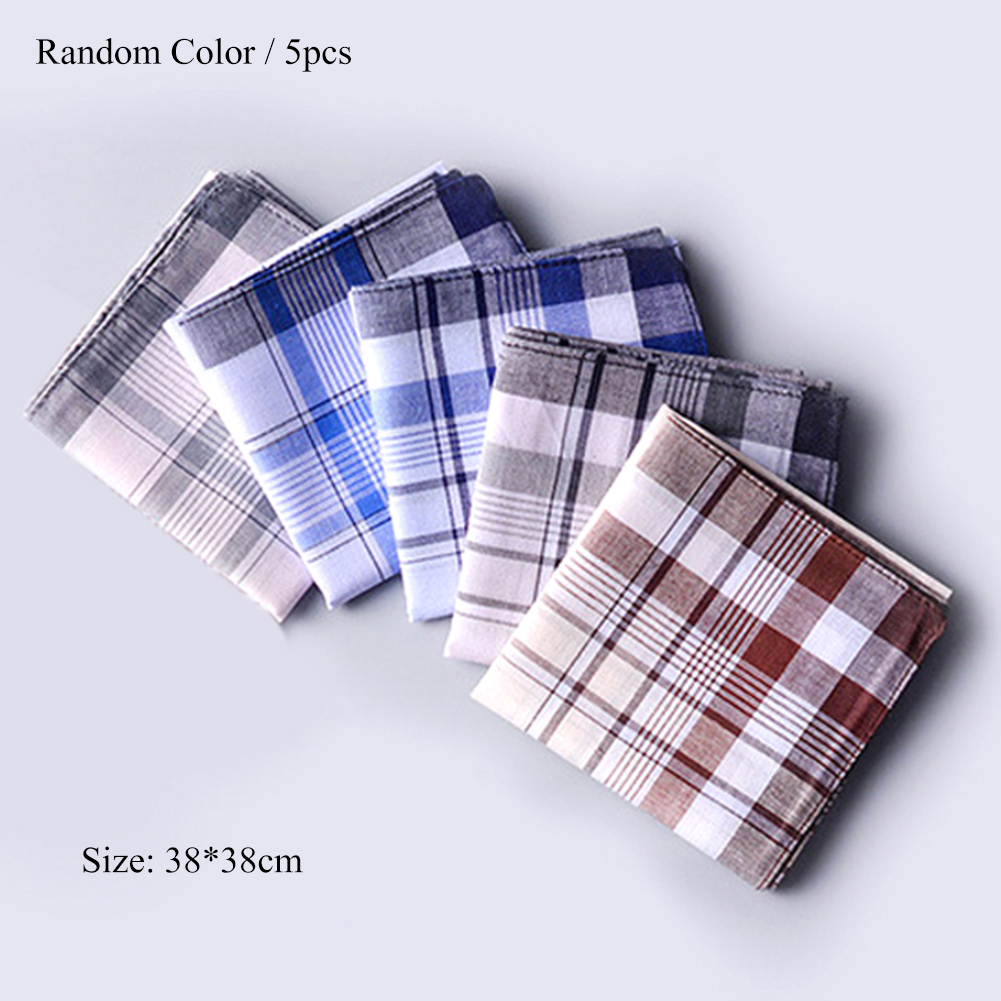 5 pçs masculino casual bolso quadrado cachecol suor toalha lenços de algodão masculino casual adulto impressão padrão bolso cachecol cor aleatória