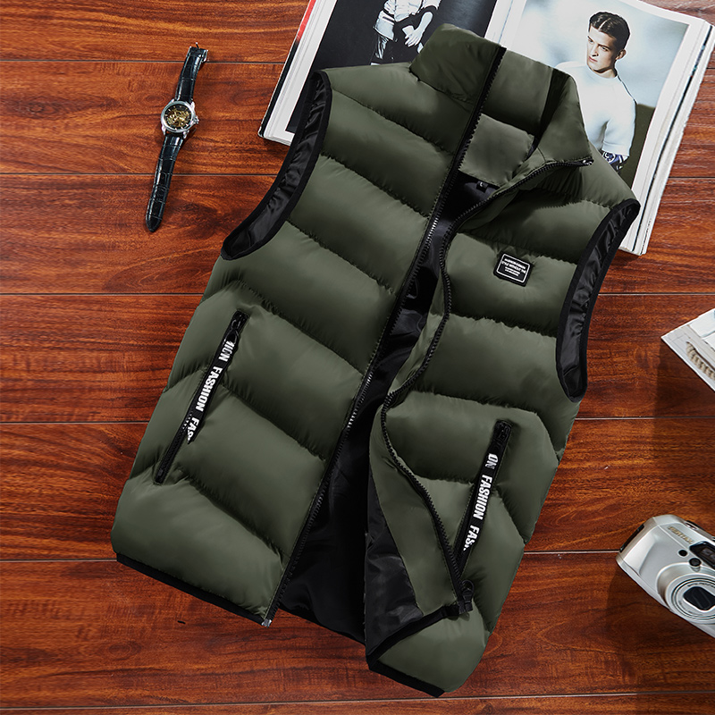 2025 NUEVO algodón otoño e abrigo casual para hombres engrosado moda coreana invierno guapo chaleco de hombro grande