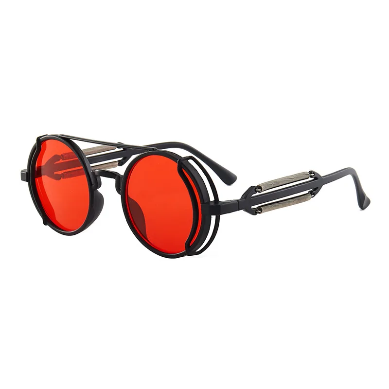 Gafas de sol góticas clásicas Steampunk, gafas de sol de marca de lujo de diseñador de alta calidad para hombres y mujeres, gafas de sol redondas Retro con montura de Pc