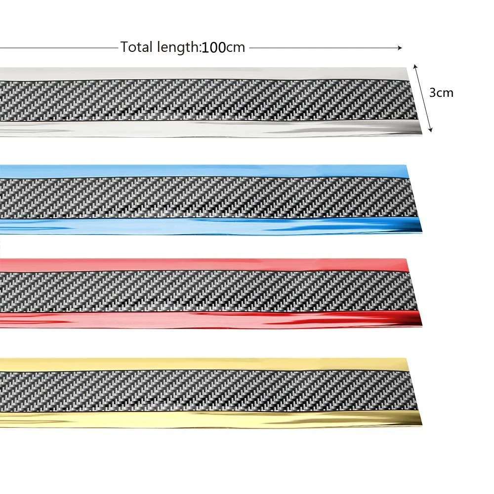 Auto Stickers Anti Kras Instaplijsten Protector Rubber Strip Koolstofvezel Auto Drempel Bescherming Bumper Film Sticker Auto Styling
