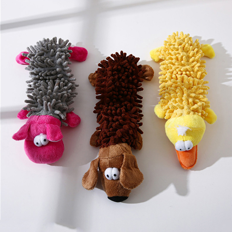 Juguete de peluche duradero a bajo precio para perros, forma de Animal con chirriante para perros pequeños, Chihuahua, Yorkshire, Bichon, juguetes de limpieza para masticar para cachorros