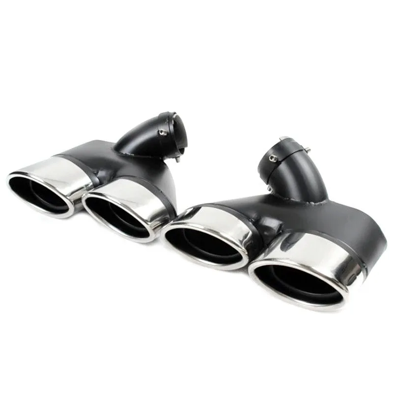 1 Pasang Ujung Knalpot Hitam Suku Cadang Aksesori Mobil untuk Me-RSV B-Enz W211 E240 E260 E280 Sistem Knalpot Ujung Belakang Diffuser Mobil