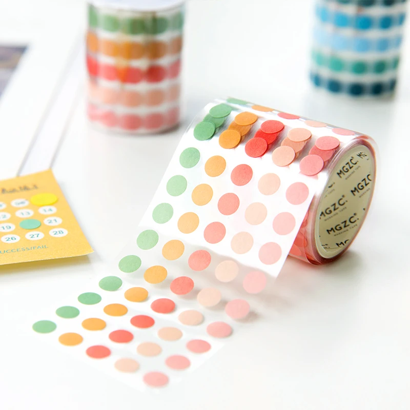 Yoofun 5*300 ซม.จุดสีตกแต่งกาว Washi เทปกาวเทป DIY Scrapbooking สติกเกอร์ป้ายเครื่องเขียนญี่ปุ่น