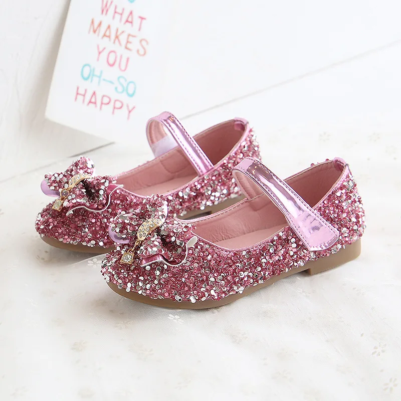 แฟชั่นรองเท้าเด็กรองเท้า Sequins Rhinestone เจ้าหญิงผีเสื้อรองเท้ารองเท้านักเรียนฤดูใบไม้ร่วงใหม่2022