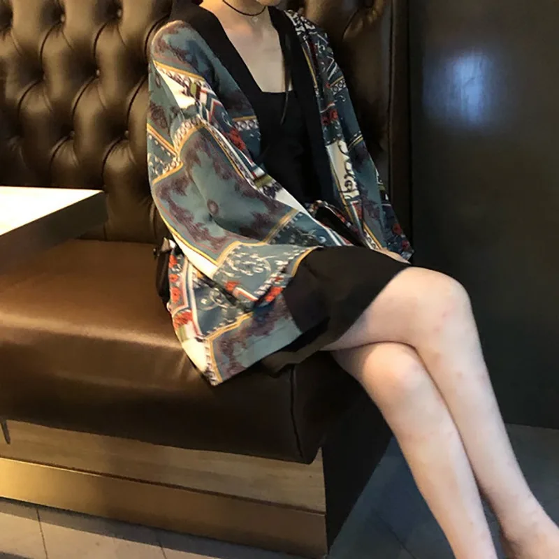 Phụ Nữ Áo Cardigan Đi Biển Phong Cách Mùa Hè Phối Ren Nữ Retro In Đời Boho Tay Cánh Dơi Chống Nắng Áo Sơ Mi Cao Cấp